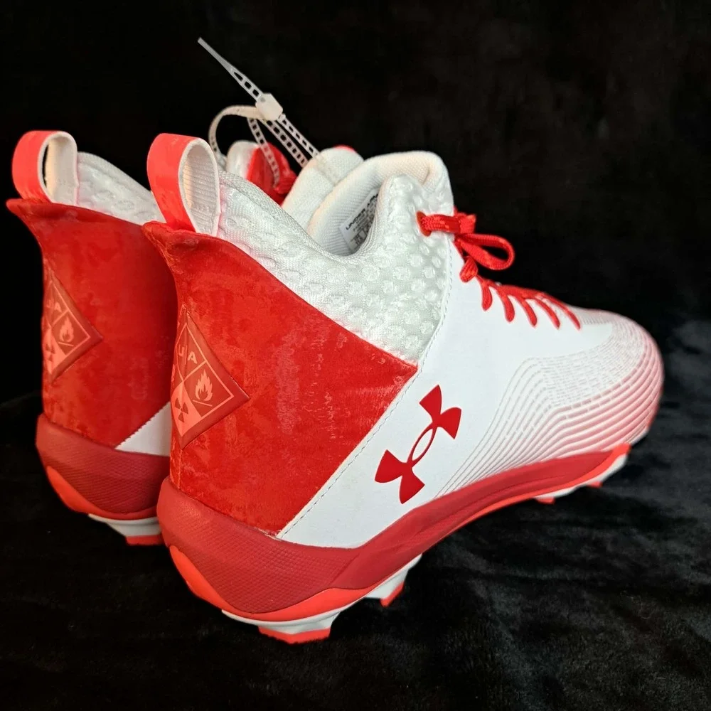 Under Armour Hammer MC 2.0 Men's Size 11.5 Red White 3027306-101 Football Cleats